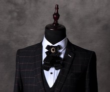 Vestido masculino com laço, gravata de borboleta para homens, noivado, estilo britânico, para negócios ou casamento 2024 - compre barato