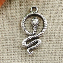 240 piezas de abalorios de serpiente de plata tibetana 23x12mm #104 2024 - compra barato