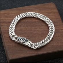 100%-pulsera de plata de ley 925 para hombre, joyería de plata maciza, Thai popular, brillante, salvaje 2024 - compra barato