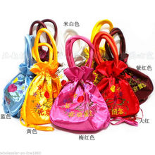 Wholesale 10 pcs New 10PCS Mix Colors Chinese Handmade Silk Jewelry Flower Bags Handbag Pursebag 2024 - buy cheap