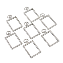 Alloy Hollow Rectangle Frame Pendants with Bails DIY Jewelry Making Square Photo Frame Charms Decoration Accessories 10pcs/lot 2024 - buy cheap