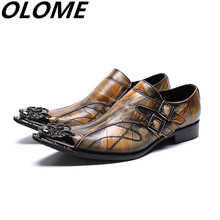 Zapatos de hombre/Мужская обувь в британском стиле; цвет коричневый, черный; мужские туфли-оксфорды из натуральной кожи с ремешком в деловом стиле; мужские туфли на плоской подошве с металлическим носком 2024 - купить недорого