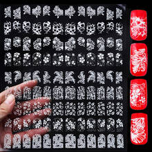 Nail Sticker Set 108pcs 3d Mix Flowers Design Nails Art Stickers Black and White Nail Stickers Decals DIY Nail Decorations 2024 - buy cheap