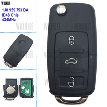 WALKLEE 1J0 959 753 DA Remote Key Fit for VW/VOLKSWAGEN 1J0959753DA Beetle Bora Golf Passat Polo 1JO 753DA ID48 Chip 2024 - buy cheap