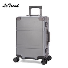 New Fashion 20 24 Inch Rolling Luggage Aluminium Frame Trolley Solid Travel Bag 20' Women Boarding Bag Carry On Suitcases Trunk 2024 - buy cheap