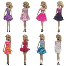 Frete grátis 8 tamanhos de boneca vestido menina vestir vestir vestir fantasia roupa casual da moda para boneca barbie 2024 - compre barato