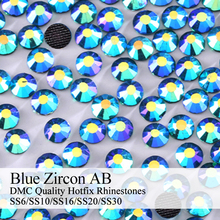 All Size Stone Rhinestones Machine Cut Blue zircon AB Strass DMC Hotfix Flatback Rhinestone For Garment Dress Accessories 2024 - buy cheap