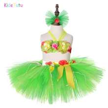 Hawaii Hula Dance Costume With Headband Fluffy Children Kids Luau Bonfire Party Dress Baby Toddler Birthday Party Outfit Clothes 2024 - buy cheap