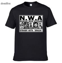 NWA-Camiseta de Narcos con Attitude para hombre y mujer, Camisa recta de Cartel de Chapo, Outta Sinaloa, camisetas de manga corta 2024 - compra barato