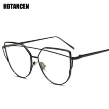 HDTANCEN NEW Cat Eye vintage metal Shades Glasses Female Unique Brand Design Sun glasses Clear Lens Fashion Style Sunglasses 2024 - buy cheap