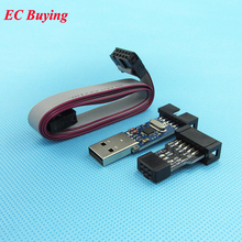 Juego de adaptadores USBASP + 10Pin a 6Pin, programador USB ATMEGA8 ATMEGA128 IDC10 51 Serial Win.7 con Cable de descarga, USBASP, USBISP, AVR, 1 set 2024 - compra barato