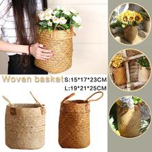 Hand-Woven Seagrass Storage Basket Nordic Simple Fruit Gardening Storage Bag Box Hamper Organizer Garden Flower Pot Planter 2024 - buy cheap