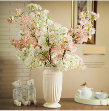 100 cm alta flor artificial flor de cereja plástico flor artificial flor de seda casamento decoração da árvore de cereja 3 pcs 2024 - compre barato