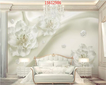 Beibehang пользовательский размер 3D Роскошные алмазные ювелирные изделия атласные тюльпаны ювелирные изделия гостиная спальня ТВ фоновая стена behang обои 2024 - купить недорого