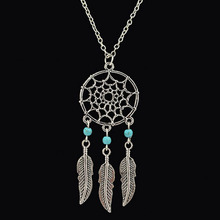 Fashion Women's Pendant Necklace Long Link Necklace Dream Catcher Feather Romantic Jewelry For Girl Birthday Gift Retro Vintage 2024 - buy cheap