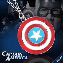 Captain America Necklace Steve Rogers Superhero Shield Pendant Enamel Logo The Avengers Marvel Movie Jewelry Men Women Wholesale 2024 - buy cheap
