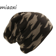 Miaoxi-Gorro cálido de estilo Hip Hop para hombre y mujer, sombrero Unisex, informal, geométrico, a la moda, para invierno 2024 - compra barato
