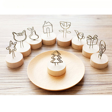 Natural Wood Memo Pincer Clips Paper Photo Clip Holder Wooden Small Clamps Stand Home Office Storage Clip 2024 - buy cheap