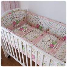 Promotion! 6PCS Baby bed crib piece bedding set baby bedding triangle set (bumper+sheet+pillow cover) 2024 - buy cheap
