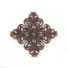 DoreenBeads Iron Based Alloy Filigree Stamping Embellishments Square Antique Copper Silver Color 56mm x 56mm(2 2/8"), 30 PCs 2024 - buy cheap