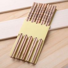 carved flower lucky 5 pairs natural bamboo wood hairstick chopsticks hairsticks 2024 - buy cheap