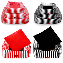 Stripe Pet Bed Winter Warm Dog Soft Material Nest Dog Baskets Fall Sofa Kennel Pupp Cats House For Large Dogs Dropshipping 2024 - buy cheap