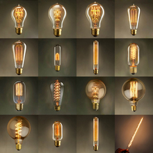 Винтажные лампы Эдисона, лампа накаливания, 220 В переменного тока, E27, базовый Декор Светильник, лампа для лампы, бесплатная доставка 2024 - купить недорого
