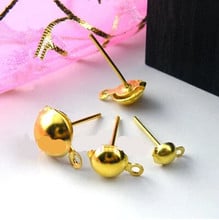 Wholesale 4mm 6mm Gold-plated Silver-plated Earring Accessories for Jewelry Making Diy Earring Findings Material PJ-09 2024 - buy cheap