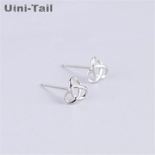 Uini-Tail Hot new 925 sterling silver three-ring winding triangle earrings Korean version Trendy fashion cute allergy 2024 - buy cheap