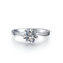 Anillo de diamante de moissanita G-H de 0.5CT 5,0 MM certificado positivo 925 anillo de plata de ley Color blanco dorado 2024 - compra barato