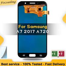 ЖК-дисплей Super AMOLED для Samsung Galaxy A7 2017 A720 A720F A720M, ЖК-дисплей, сенсорный экран, дигитайзер в сборе, замена, протестировано 2024 - купить недорого