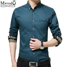 Mwxsd-Camisa de algodón de manga larga para hombre, ropa informal ajustada, de talla grande, alta calidad, 4xl, 5xl 2024 - compra barato