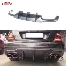 For W204 Rear Lip Diffuser for Benz C Class W204 C300 C63 AMG Sport 2008-2014 Fins Shark Style Skid Plate Car Bumper Guard 2024 - buy cheap