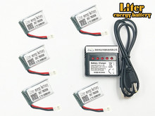 5 ps 3.7 V 400 mAh 702030 Li-Po Bateria Com Carregador Set Para Eachine 1in6 E55 FQ777 FQ17W hubsan H107 Syma X11C H108C U816 v966 2024 - compre barato