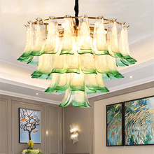 Скандинавский светодиодный кристаллический подвесной светильник s светильник для домашнего декора, комнатная декоративная Зеленая лампа, современные подвесные лампы светильник для столовой 2024 - купить недорого
