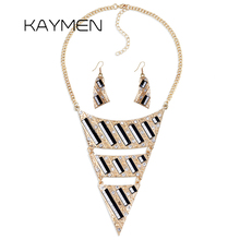 KAYMEN новый дизайн особая треугольная форма увеличенный кулон ожерелье Свадебная вечеринка мода женское ожерелье 5 цветов макси 2024 - купить недорого
