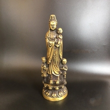 Colección de prensado chino tallado Guan Yin kwan-yin Bodhisattva, enviar niño y enviar bendición, hermosa estatua pequeña 2024 - compra barato