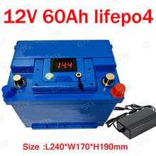 Batería de litio GTK lifepo4 de 12V, 60Ah, BMS, 4S, 12,6 V, lifepo4 para almacenamiento de energía Solar de 900W, monitor inversor de barco RV + cargador 5A 2024 - compra barato