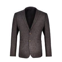 Traje de lana de Tweed para hombre, chaqueta ajustada de un solo pecho con cuello a medida, para fiesta y negocios, Otoño e Invierno 2024 - compra barato