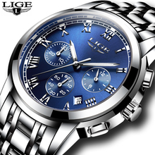 LIGE Mens Watches Top Brand Luxury Men Military Sport Watch Stainless Steel Waterproof Quartz wrist watch Relogio Masculino+Box 2024 - buy cheap