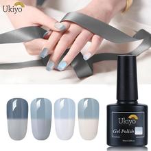 Ukiyo-esmalte en Gel para uñas, barniz semipermanente que cambia de Color gris, con temperatura roja vino, 10ml 2024 - compra barato