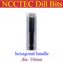 [hexagonal handle ]10mm diameter NCCTEC Diamond Vacuum Brazing Core Bits CD10VBSH FREE shipping|0.39'' 3/8'' drill tools 2024 - buy cheap