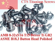 Titanium screws 8-32x5/16 Button Head Torx T15  Driver 50 pcs Ti GR2 2024 - buy cheap