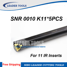 Free Shipping SNR 0010 K11/SNR 0008 K11*5pcs Internal Threading Tool,Lathe Threaded tool,indexable CNC Threading holder bar 2024 - buy cheap