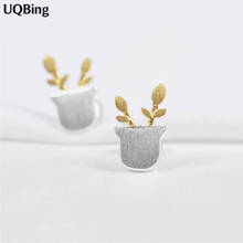 Valentine's Day Gifts Silver Color Small Pots Stud Earrings Women Jewelry 2024 - buy cheap