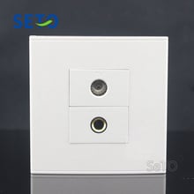 SeTo 86 Type One Port TV + 6.35mm/6.5mm Audio Microphone Socket Wall Plate Socket Keystone Faceplate 2024 - buy cheap