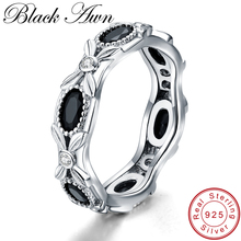 [BLACK AWN] 925 Sterling Silver Jewelry Wedding Rings for Women Female Horse Eye Stone Bijoux Round Silver 925 Jewelry G085 2024 - buy cheap