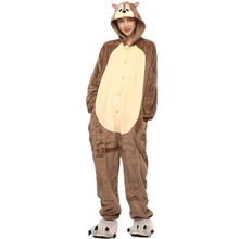 Squirrel Kigurumi Onesie Adult Women Animal Pajamas Suit Flannel Warm Soft Sleepwear Onepiece Winter Warm Pijama Cosplay 2024 - compre barato