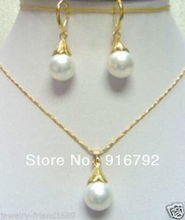 free shipping >>>>>New PRETTY 12mm SHELL PEARL EARRING PENDANT NECKLACE SET 2024 - buy cheap