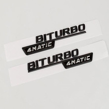 1 Pair BITURBO TURBO 4MATIC Emblem Badge Letters Car Front Fender Stickers for Mercedes Benz AMG 4 Matic W210 W204 2024 - buy cheap